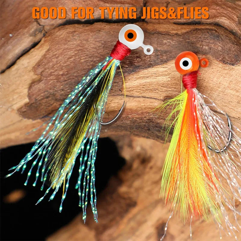 50pcs Round Ball Crappie Jig Heads Hook With Double Eyes Bass Trout Freshwater Saltwater Fishing Lure