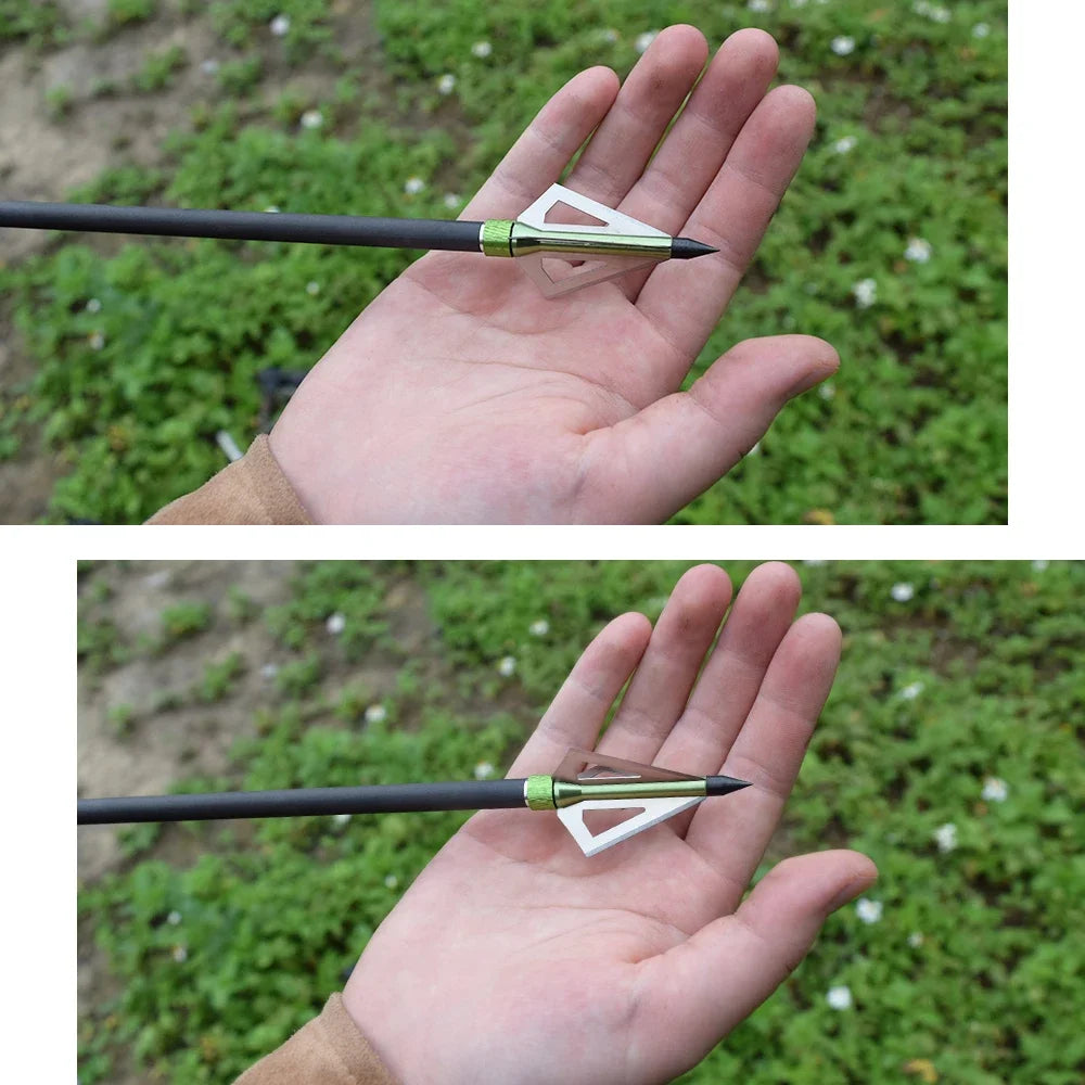 12Pcs 100 Grain Broadheads 3 Blades Tips for Arrows Bolts Archery Bow Outdoor US Warehouse Hunting Sport