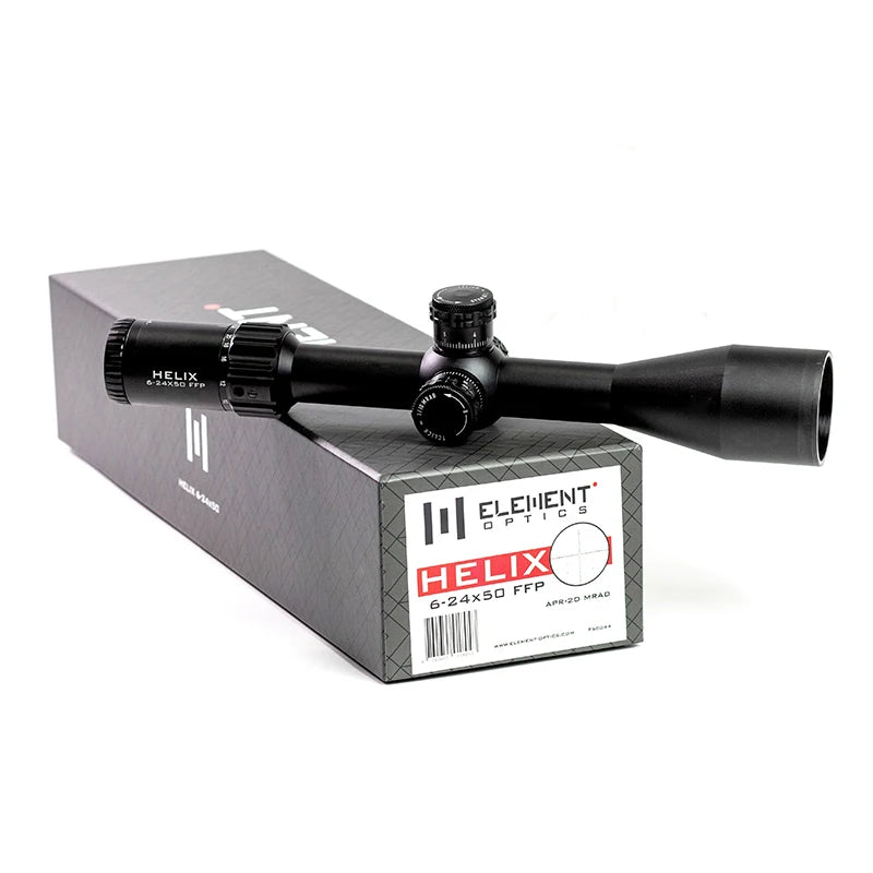 Optics Helix 6-24x50 FFP First Focal Plane Riflescope w/ Zero stop 30mm Tube APR-2D MRAD Reticle Rifle Scope Sight Luneta