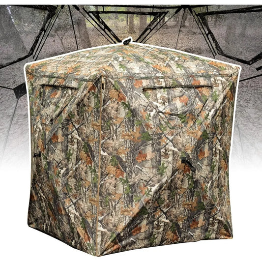 USA Stock Hunting Blind 2 Person Pop Up Blinds 360 Degree See Through Portable Durable Hunting Ground Blinds for Deer Turkey