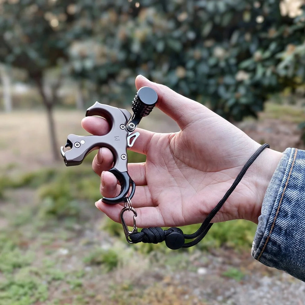 3/4 Finger Bow Release Thumb Trigger Adjustable Sensitivity Manual Jaw Aluminum Alloy for LH RH Compound Bow Shooting