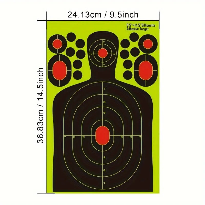 10pcs 9.5"x14.5" Shooting Range Paper Silhouette Splatter Targets For Military Training