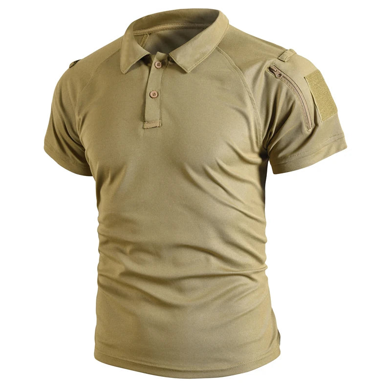 Men's Summer Tactical Sport Military Shirt Quicky Dry Combat Breathable Elastic Pullerover Hiking Camping Climbing Tops Tees