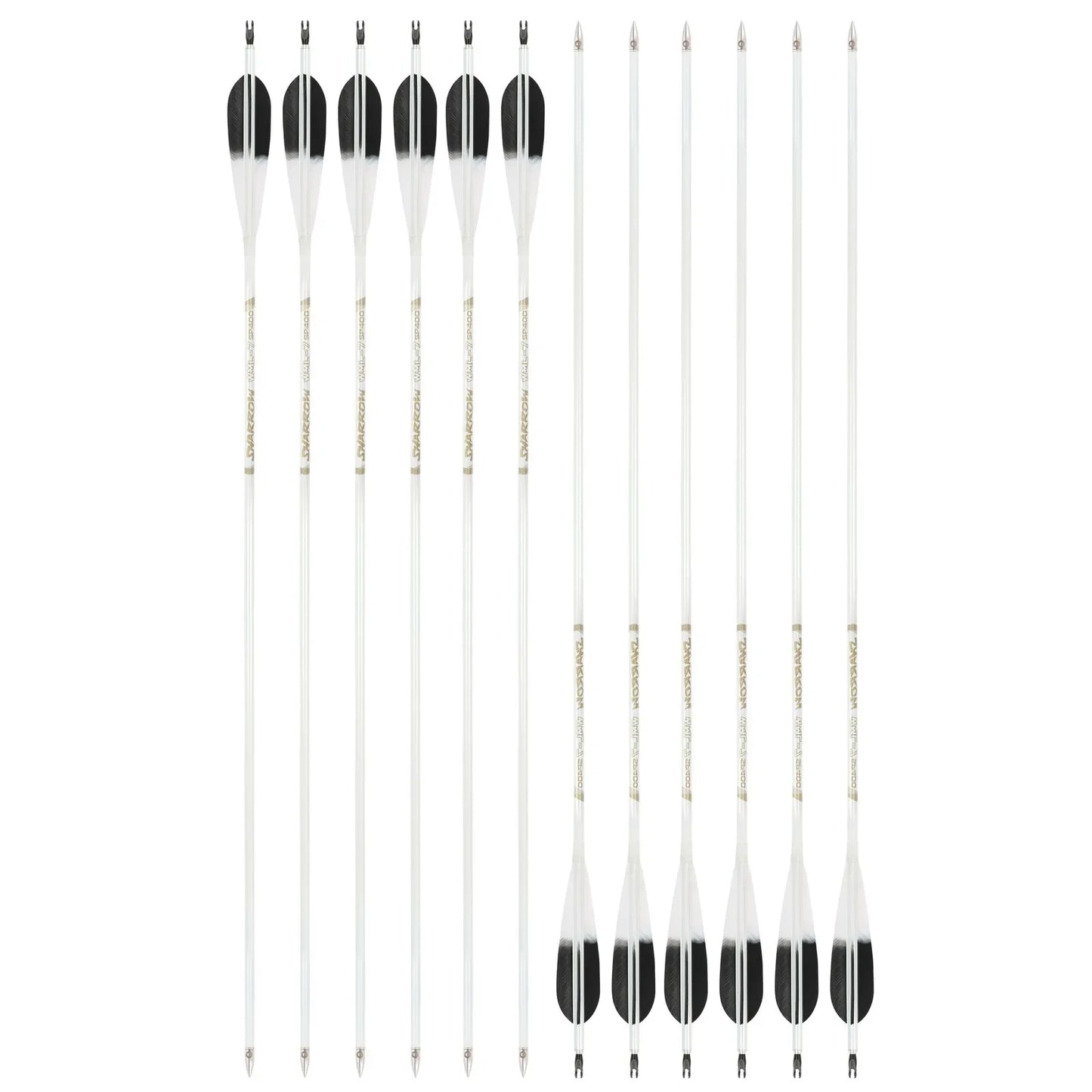 6pcs Pure Carbon Arrows Spine 500 Arrow Shaft +/- 0.003 Archery Recurve Bow Compound Bow Outdoor Hunting Shooting Target Arrows
