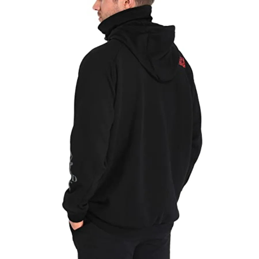 LRD Fleece Hoodie with Mask for Men Built in Gaiter Tactical Fishing Sweatshirt