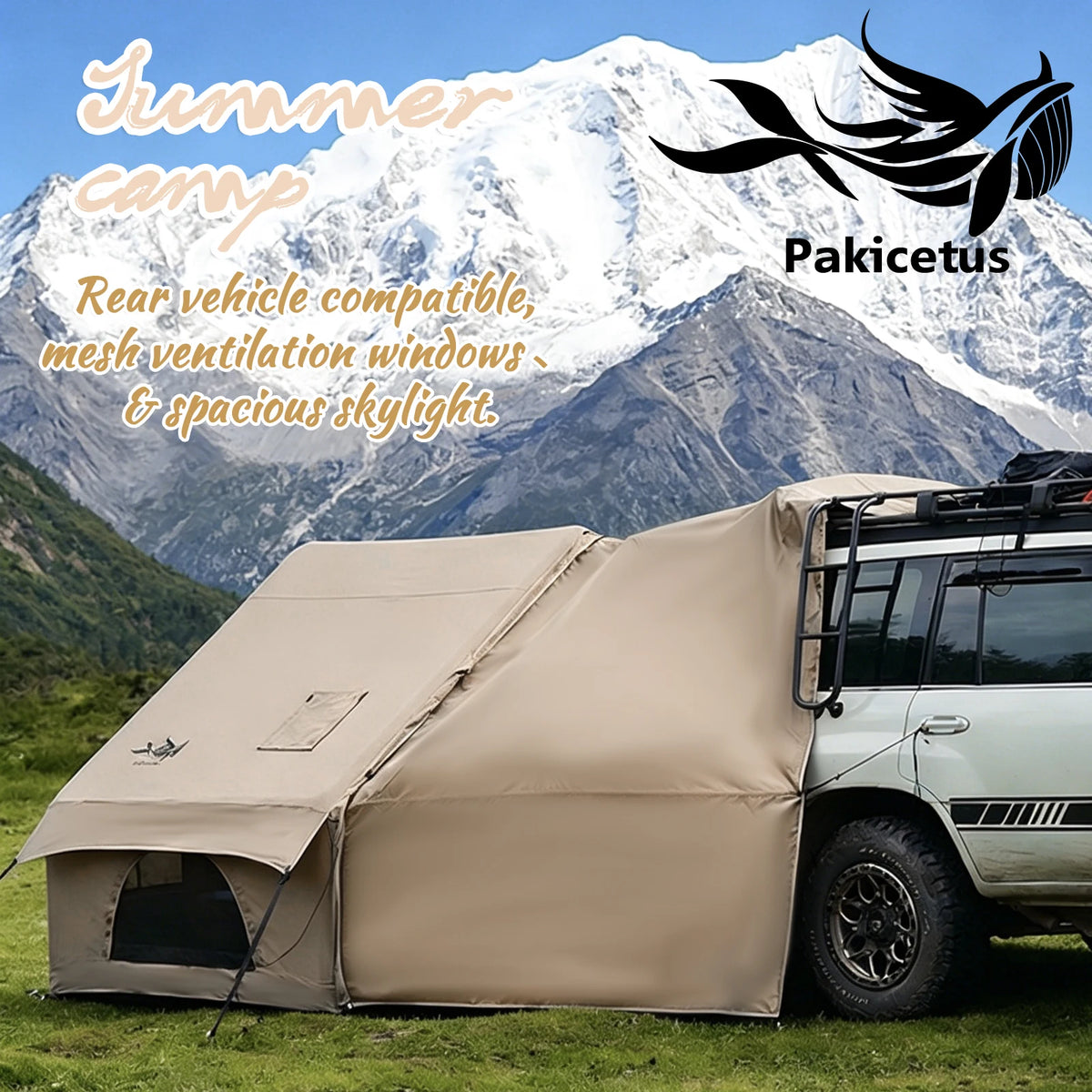 PAKICETUS 4-6 Person Quick Setup Inflatable Camping Tent, All Season Luxury Outdoor Tent With Breathable Mesh & Fast Air Circulation, For Family Camping Hiking Backpacking Trips