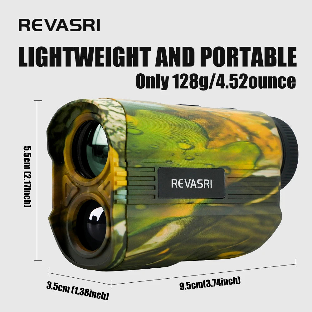 REVASRI Hunting Rangefinder 2000M/3000M, 6x Magnification, Type-C Charging, Distance/Speed Range Finder for Hunting Shooting