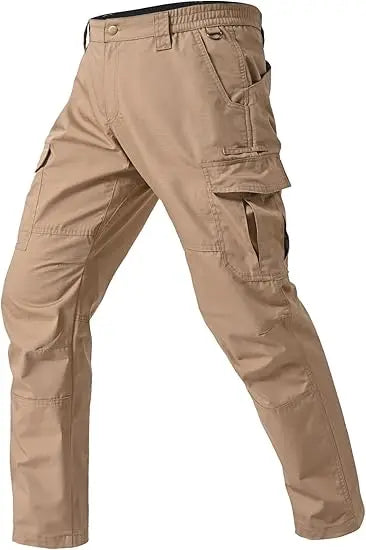 Work Pants Durable Ripstop Tactical Pants with 7 Pockets Outdoor Water Resistant Hiking Woking Construction Pants