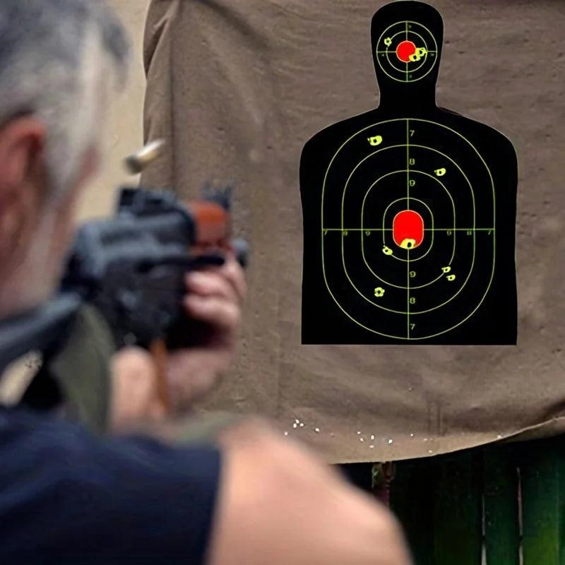 10pcs 9.5"x14.5" Shooting Range Paper Silhouette Splatter Targets For Military Training