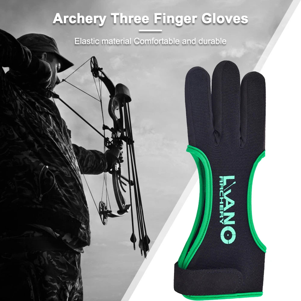 Bow Adjustable 3-Finger Guard Gloves for Recurve/Compound Bow Hunting Accessories Shooting Training Equipment S-XL