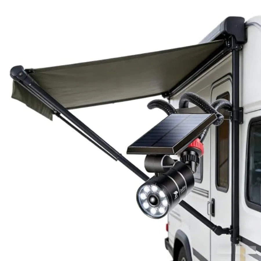 Outdoor Solar Camping Lights Aluminum alloy with Portable Tripod - 1400LM Solar Motion Sensor Security Flood Lights for Outside