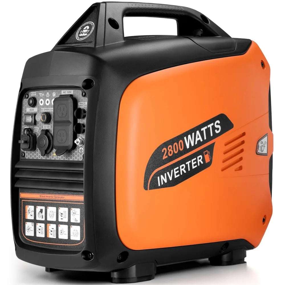 2800-Watts Portable Inverter Generator, Gas Generators for Home Use, Camping, Super Quiet Emergency Home Backup,, Customized