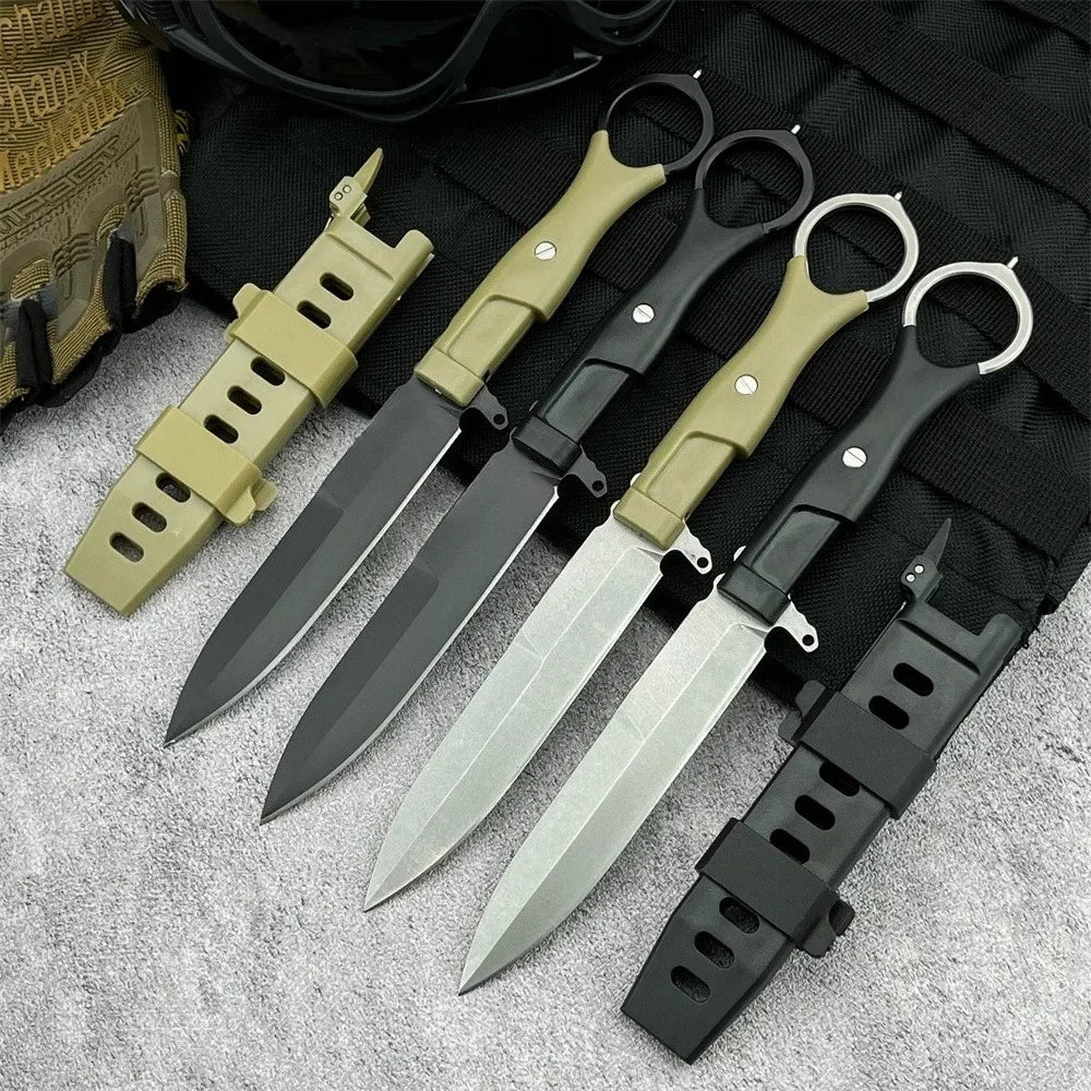 Survival Knife with Sheath and Fixed 8Cr13Mov Blade—A High-Hardness Emergency Cutting Tool for Everyday Carry, Portable Camping and Outdoor Tool, Perfect Gift