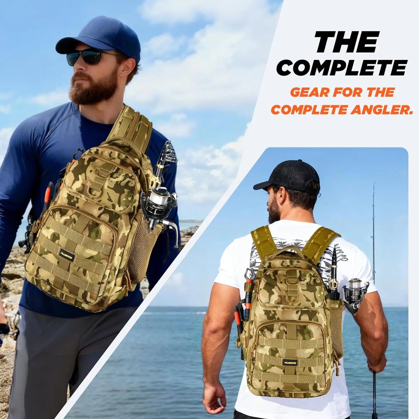 Fishing Rod and Reel Combo with Backpack, Net, Tackle Box Kit for Freshwater and Saltwater Fishing Gear for Men