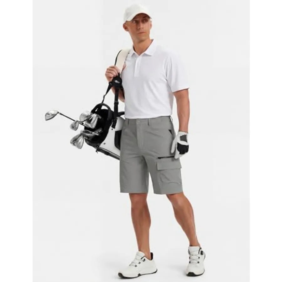 Men's Summer Outdoor Shorts Quick Dry Water Resistant Cargo Casual Golf Work Hiking Shorts NO Belt