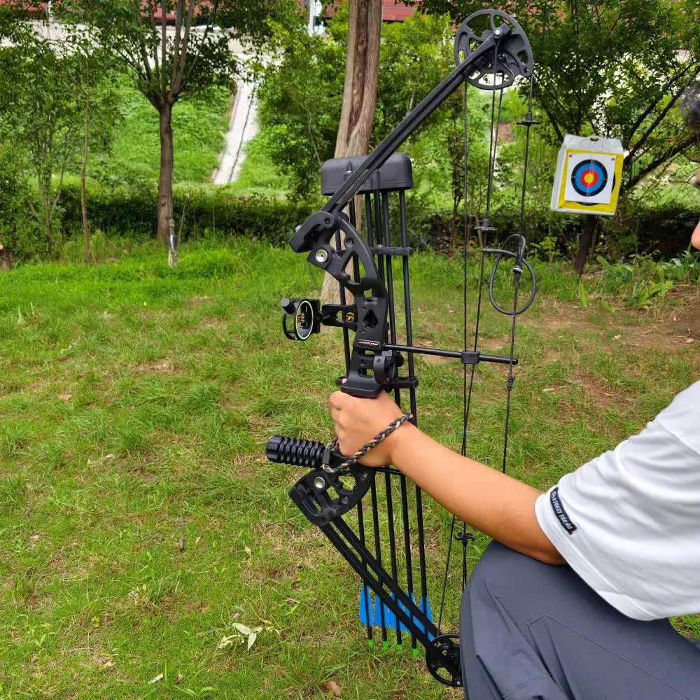 Dual Use Compound Bow Set RH 40-70Lbs Adjustable Draw Weight Aluminum Riser Complete Kit for Target Shooting Practice