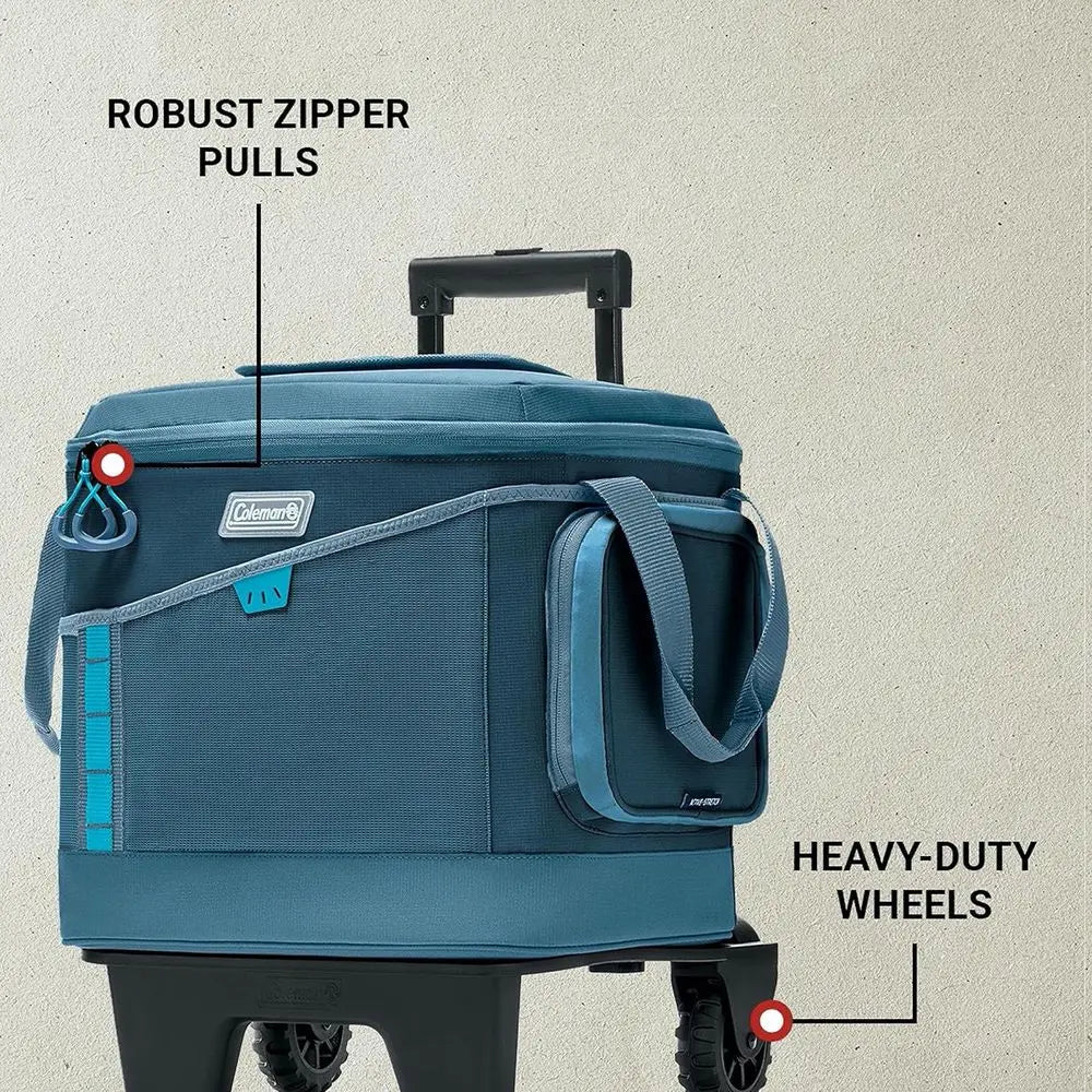 Wheeled Soft Cooler with Expandable Pockets, Keeps Cold for Up to 34 Hours