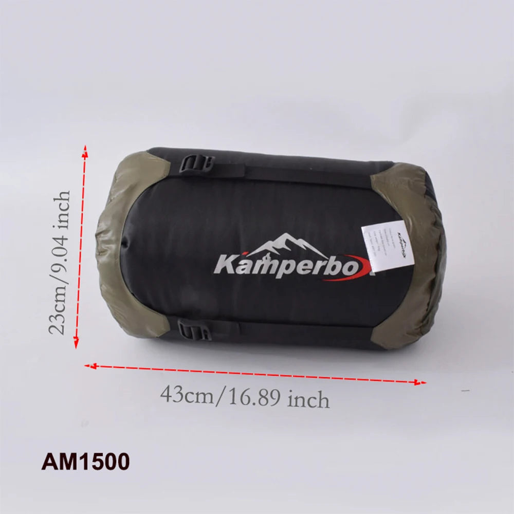 Kamperbox AM1500 Outdoor Camping Down Sleeping Bag 20D Nylon Shell Polyester Pongee Lining Lightweight Warm Mummy Sleeping Bag for Winter Camping