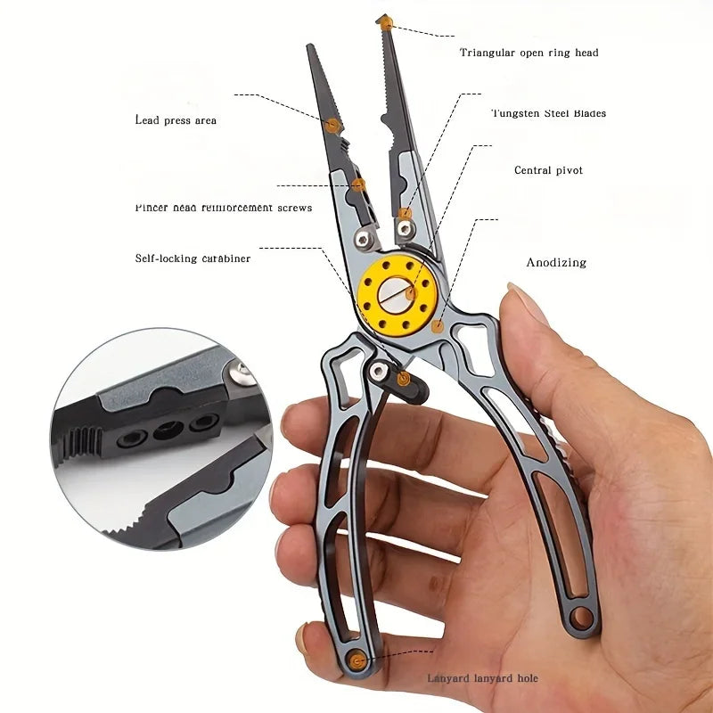 Aviation Aluminum Wire Pliers Multi-functional Fishing Pliers Outdoor Fishing Tools Fish Control Pliers, and Line Cutting Pliers