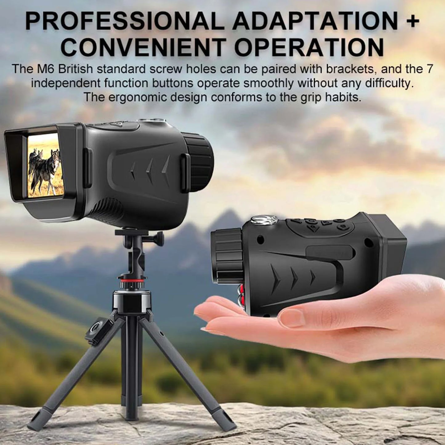 4K Infrared Night Visions Device Rechargeable Night Visions Monocular with 2.8 Inch Large Screen 18X Digital Zoom for Camping