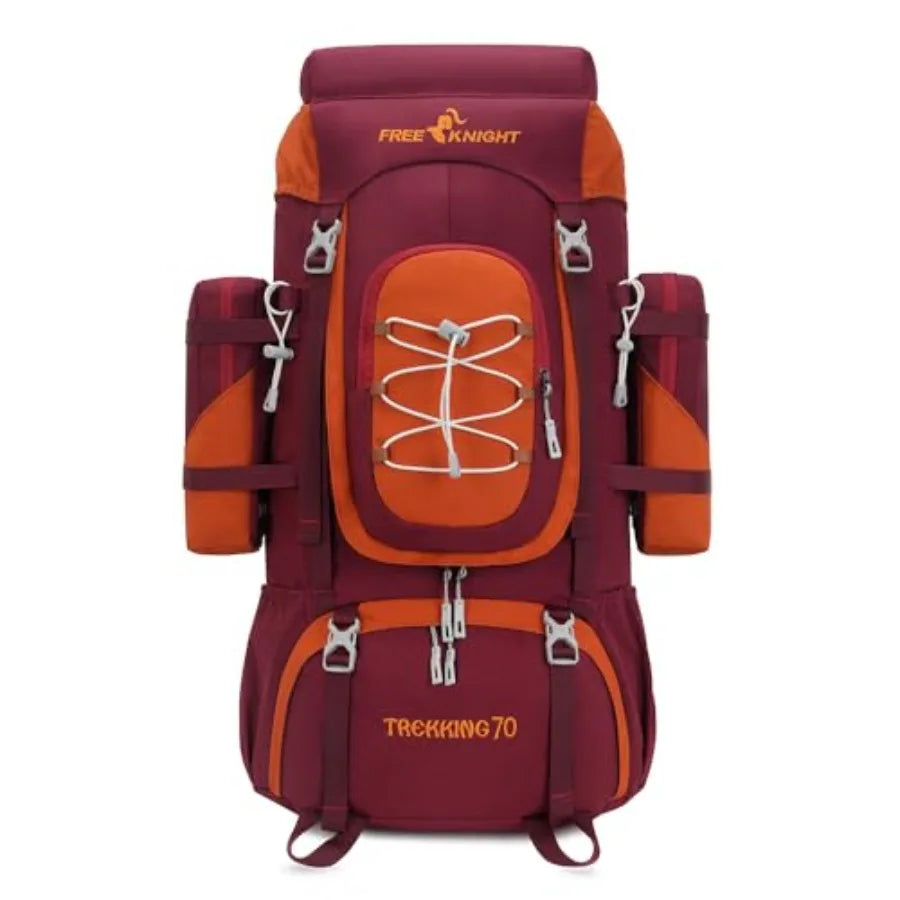70L 65+5 Waterproof Hiking Camping Backpack with Rain Cover, Outdoor Sport Travel Daypack for Climbing Touring
