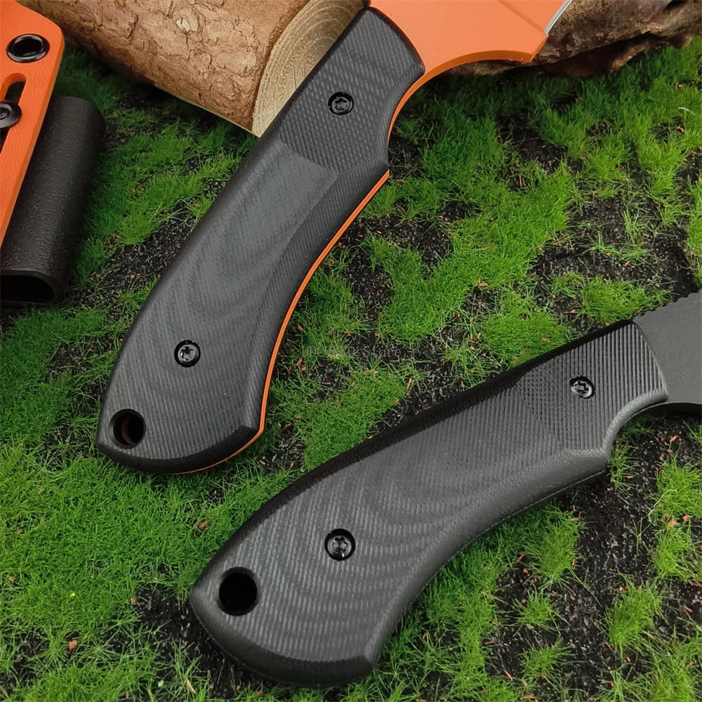 Multi-functional Outdoor Practical Straight Knife Full Tang 8Cr13Mov Fixed Blade G10 Handle with Sheath Camping Hiking Fishing Essential Tool