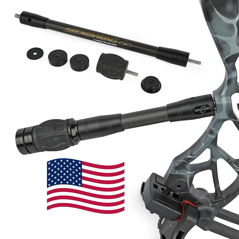Archery Bow Stabilizer 3k Carbon Fibre 6/8/10/12/15 Inch Balance Rod Shock Absorber Damp Recurve Compound Bow Hunting Shooting