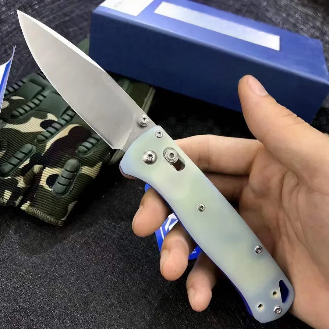 BM 535 Folding Knife G10 Handle Satin Plain Blade Outdoor Pocket Hunting Portable Camping Fishing Multitool Knives