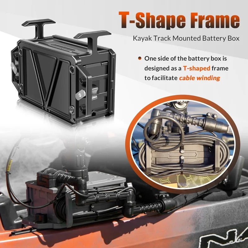 Track Mounted Battery Box for Fish Finders, Replace for YakAttack CellBlok (CLB-1002),  YakAttack Switchblade Transducer Arm