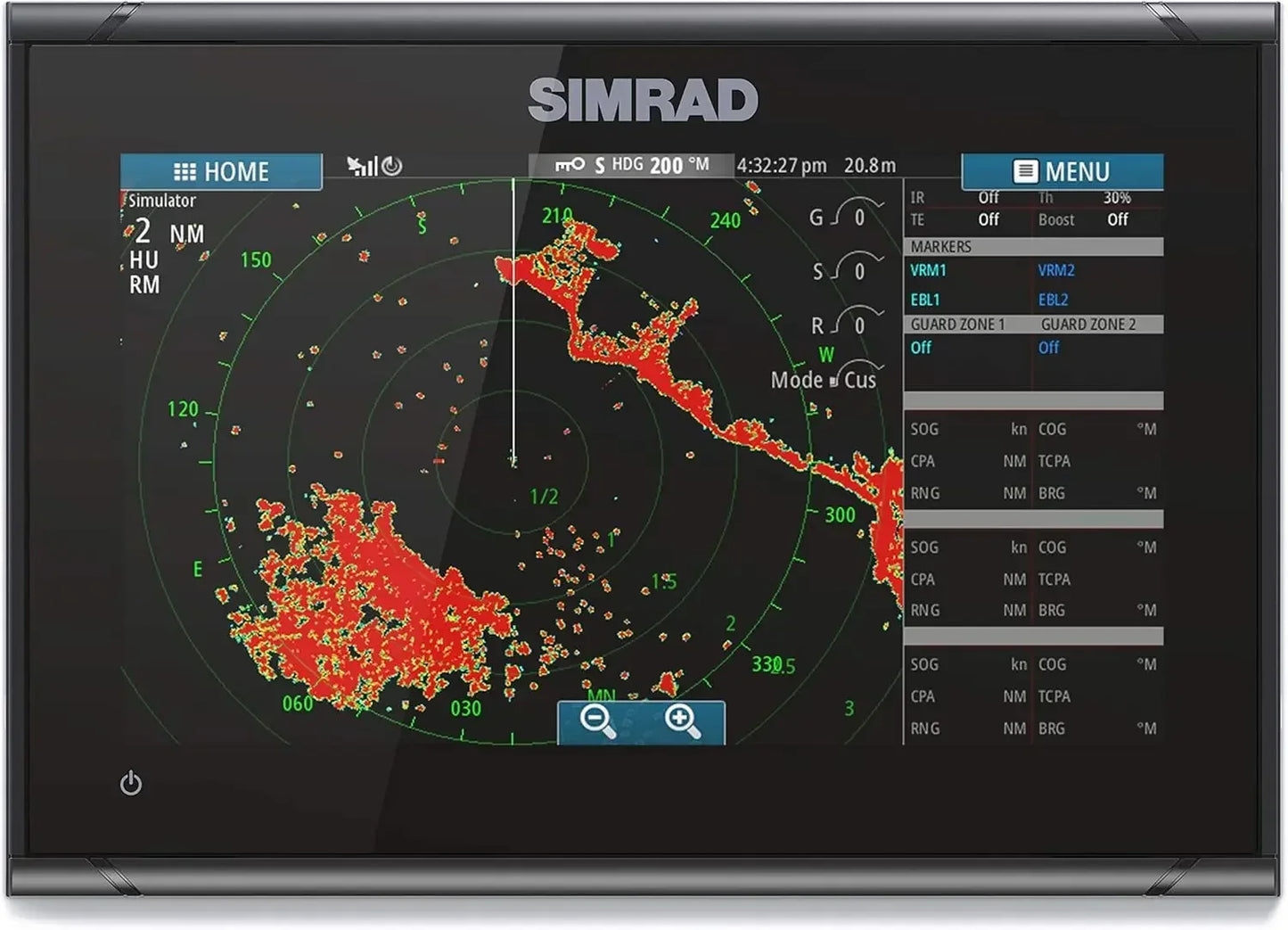 Simrad GO Chartplotter Fish Finder with Transducer Radar Options Preloaded C-MAP Discover Chart Card for Marine Navigation