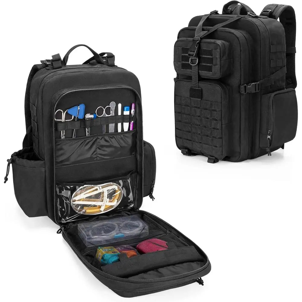 Tactical Medical Backpack for First Aid, Hiking, Camping, and Outdoor Adventures (Black)