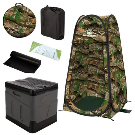 Portable Toilet for Adults with Pop Up Privacy Tent - Camping Toilet Travel Potty Bathroom Kit with Camping Shower Tent or Chan