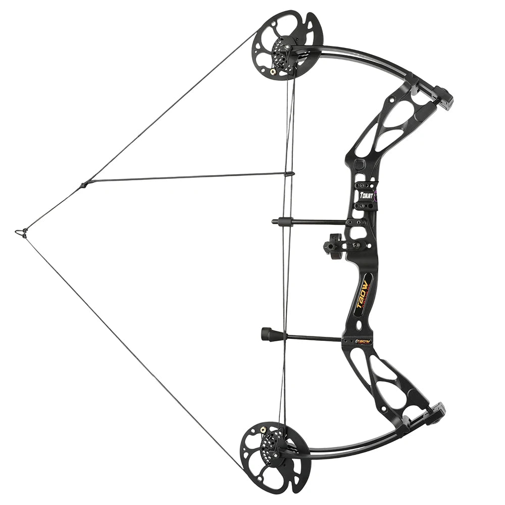 Compound Bow 0-70lbs Adjustable 80% Let-off 325fps Aluminum Alloy Riser Right Hand for Hunting Shooting Outdoor Target Practice