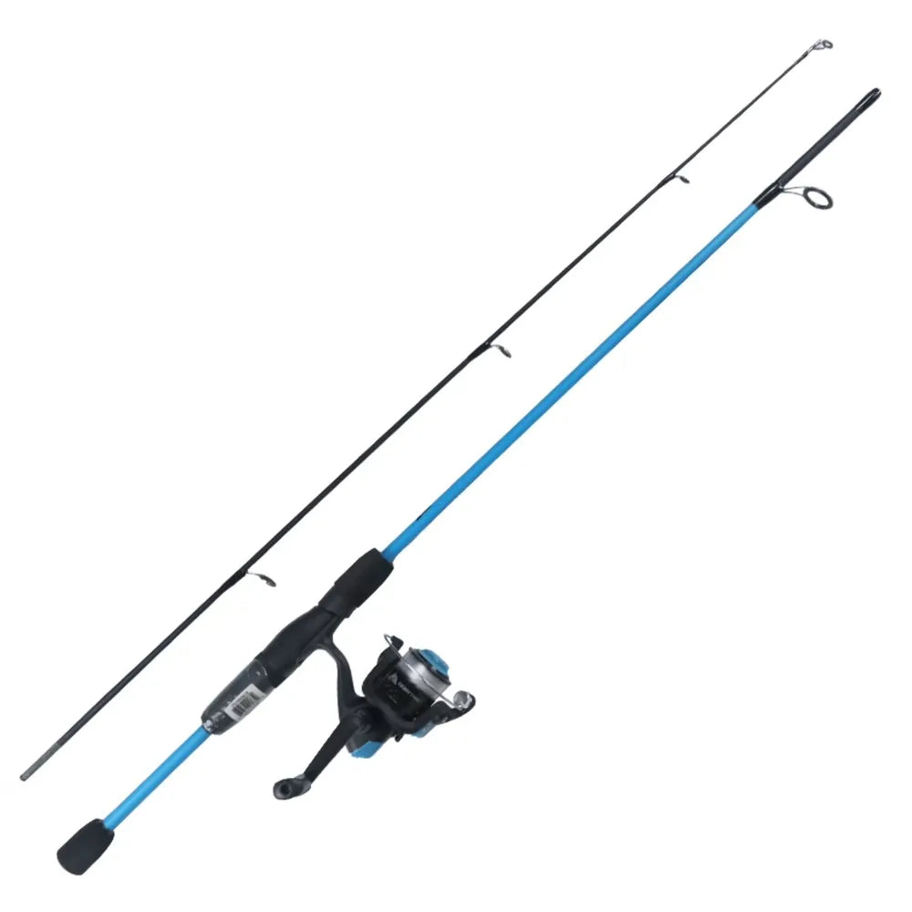 Fishing Rod and Reel Combo Spinning 5.6 Feet 2 Piece Blue for Adults Saltwater Freshwater