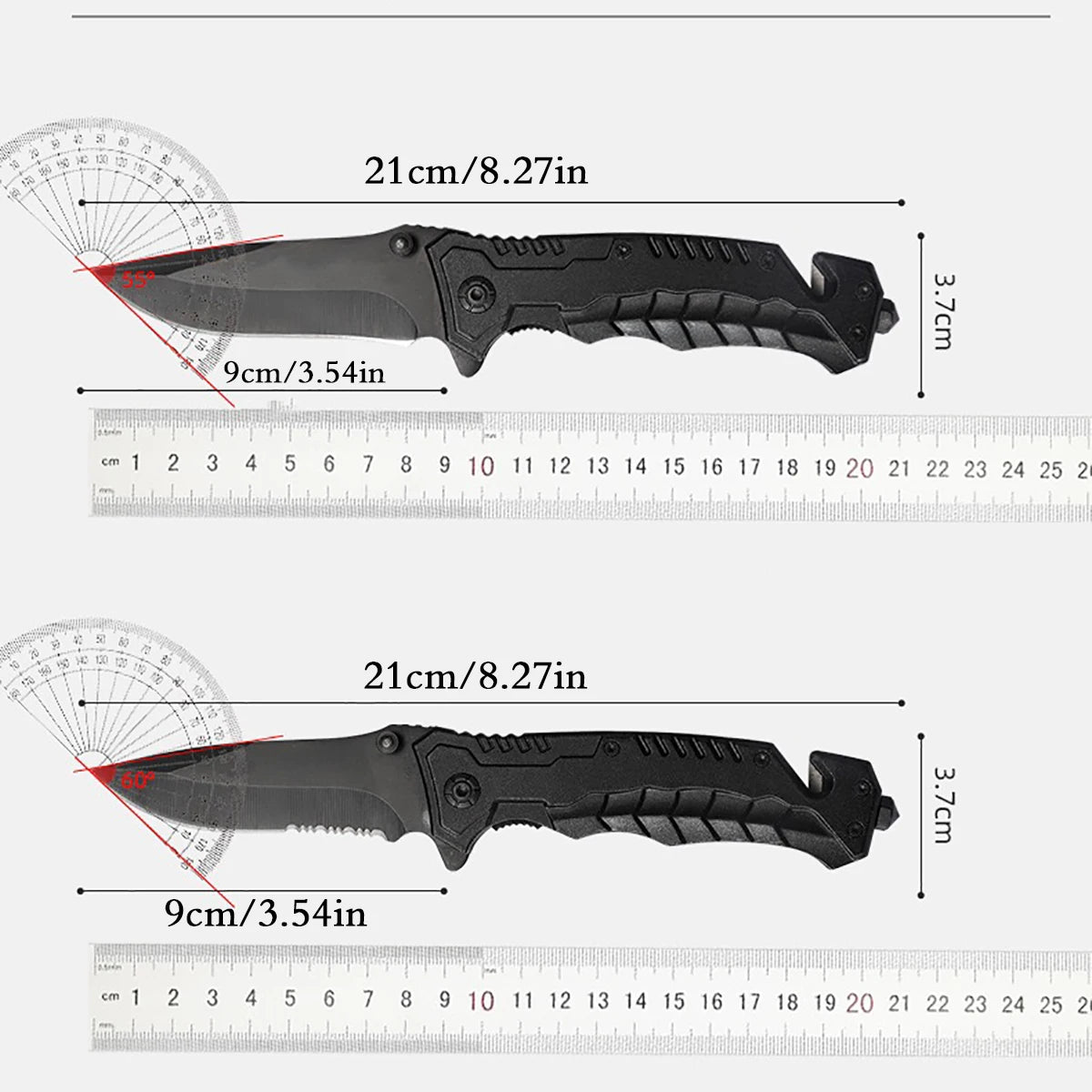 Rush Deer pocket knife, self-defense knife, men's and women's lightweight pocket knife, EDC clip pocket knife, glass crusher