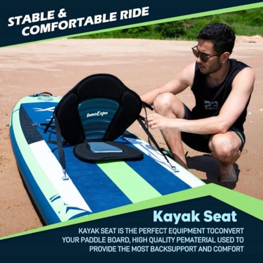 InnoExpo 11' Inflatable Stand Up Paddle Boards with Premium Accessories Wide Stable SUP Paddle Board Design Non-Slip Comfort De