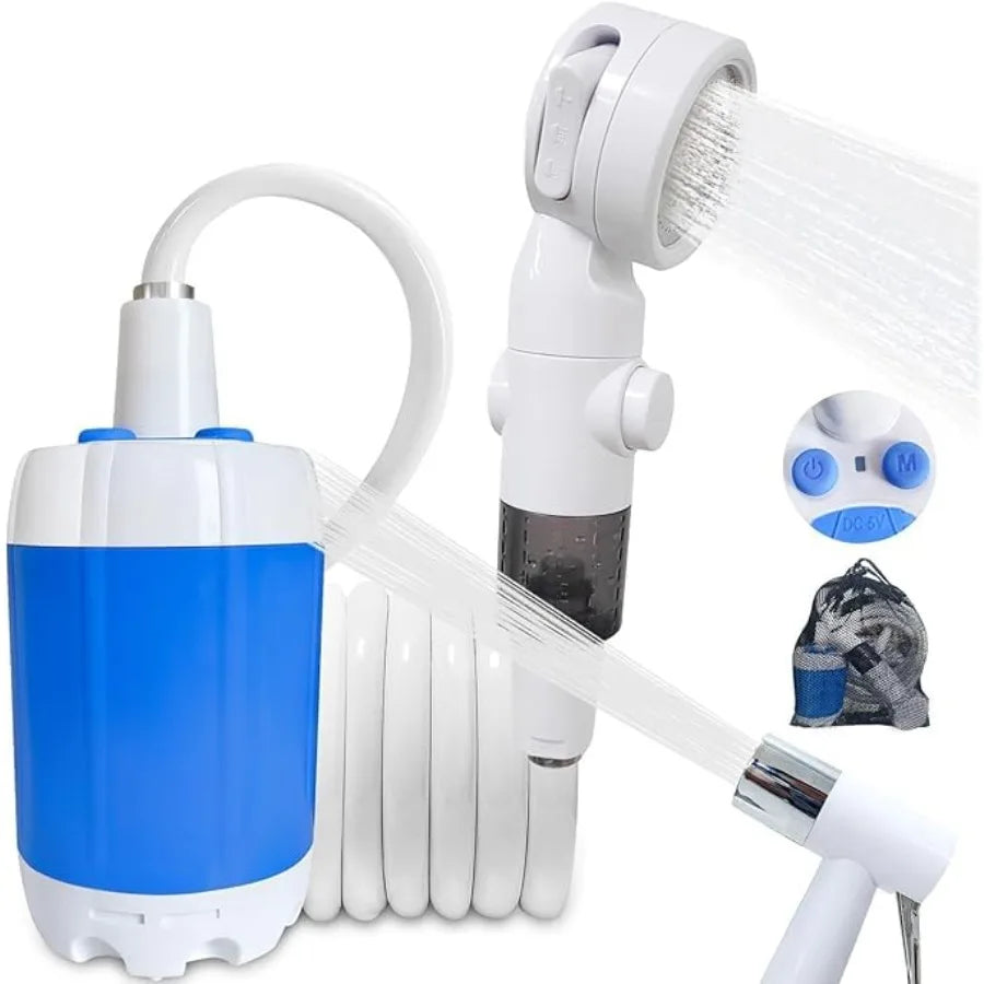 Portable Camping Shower Outdoor Camp Shower PumpUpgrade Rechargeable Electric Shower Pump with Intelligent Digital Display Mult