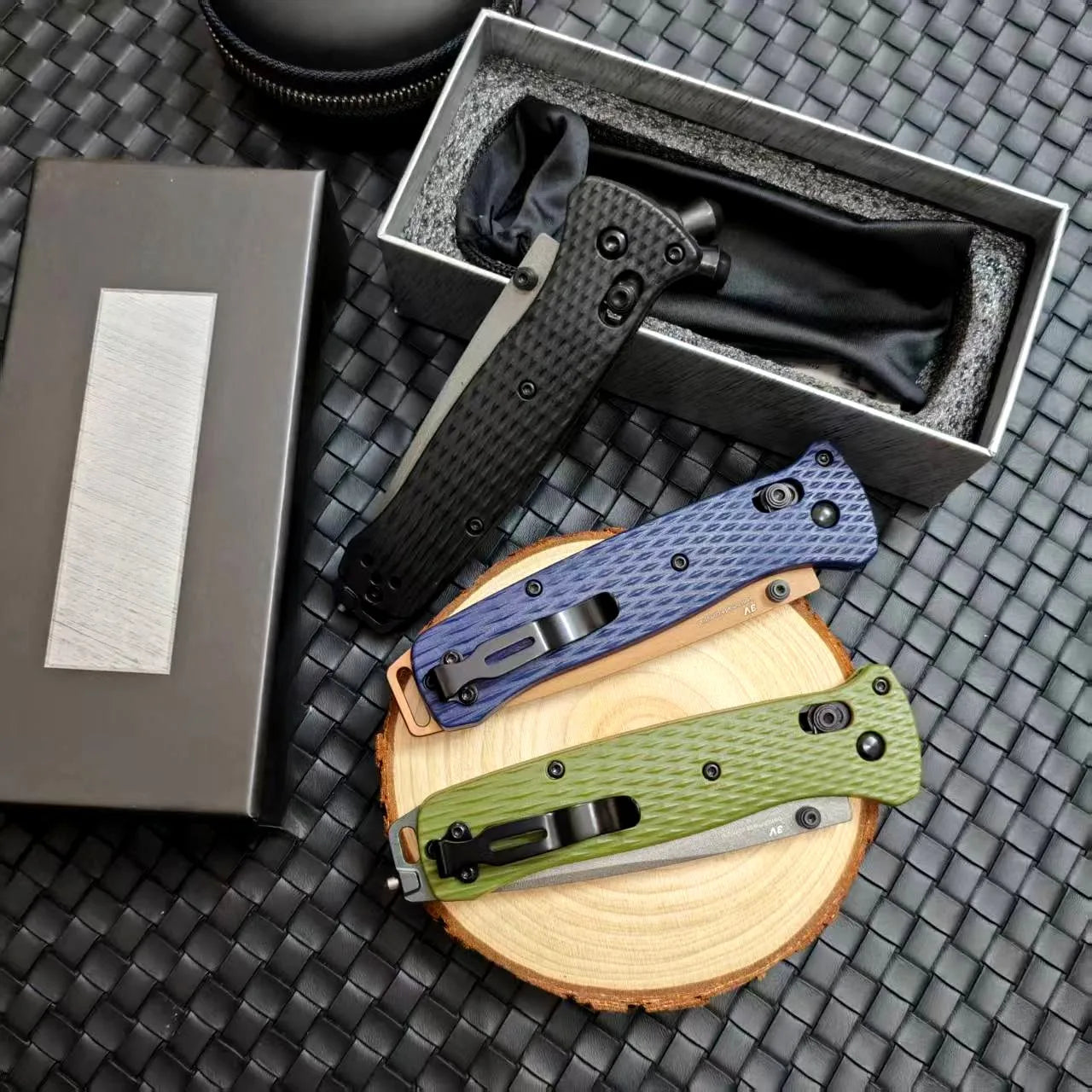 BM 537 Folding Pocket Knife Drop Point Flat Blade Nylon Fiber Handle Hunting Camping Tactical Combat Self-Defense Multi-Function