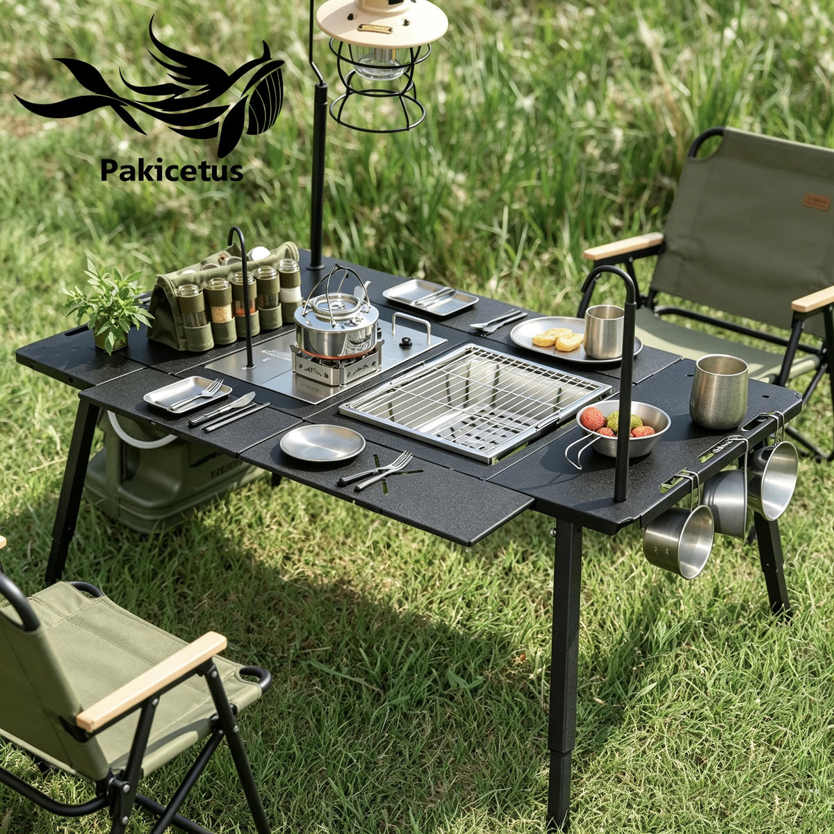 PAKICETUS Camping Table Lightweight Portable Folding Outdoor Table for Backpacking Hiking Picnic Garden Family Outdoor Activities