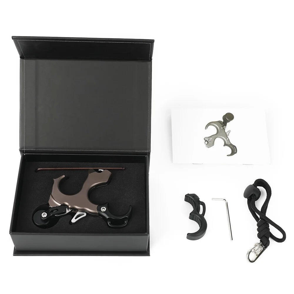 Archery Bow Release Aid 3/4 Finger Thumb Trigger Adjustable Sensitivity Manual Jaw Aluminum for Compound Bow Hunting Use
