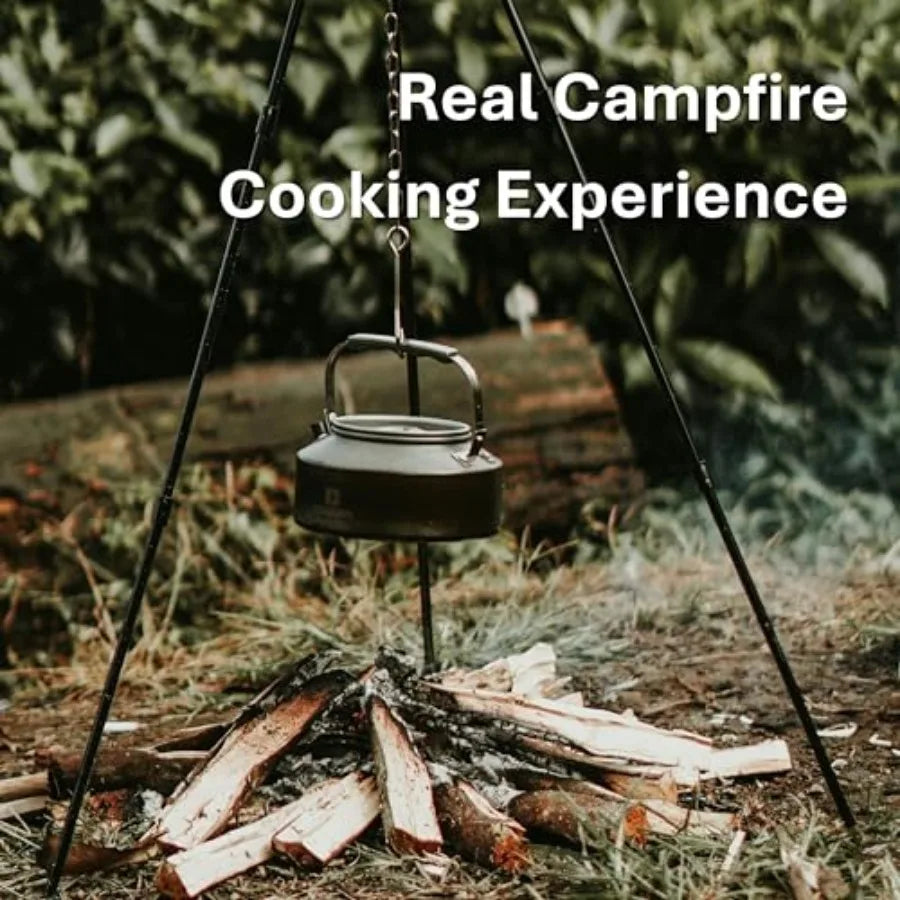 48" Heavy Duty Camping Tripod Campfire Cooking Dutch Oven Tripod Adjustable Grill Tripod for Outdoor Campfire Cooking Camping,