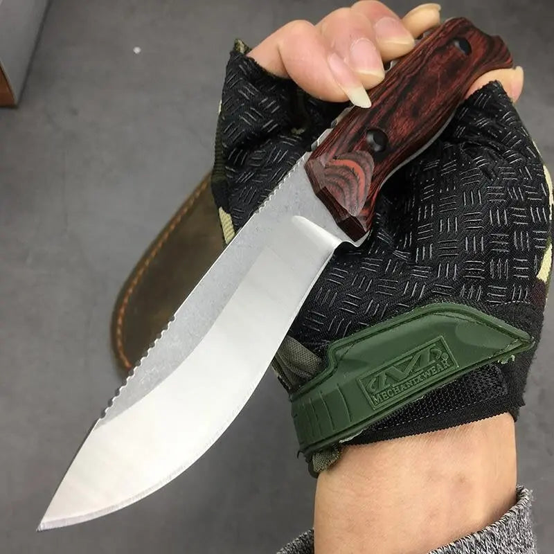 BM 15002 High Hardness Fixed Blade Knife with D2 Steel Blade Suitable for Outdoor Camping Hiking EDC Survival Tools Gift for Men