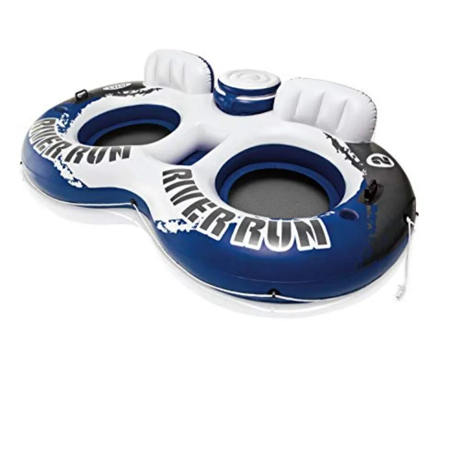 Inflatable Pool Tube Float Floating Lake Raft 3 Pack for Outdoor Water Recreation Durable PVC Material Blue Color Buoyant and C