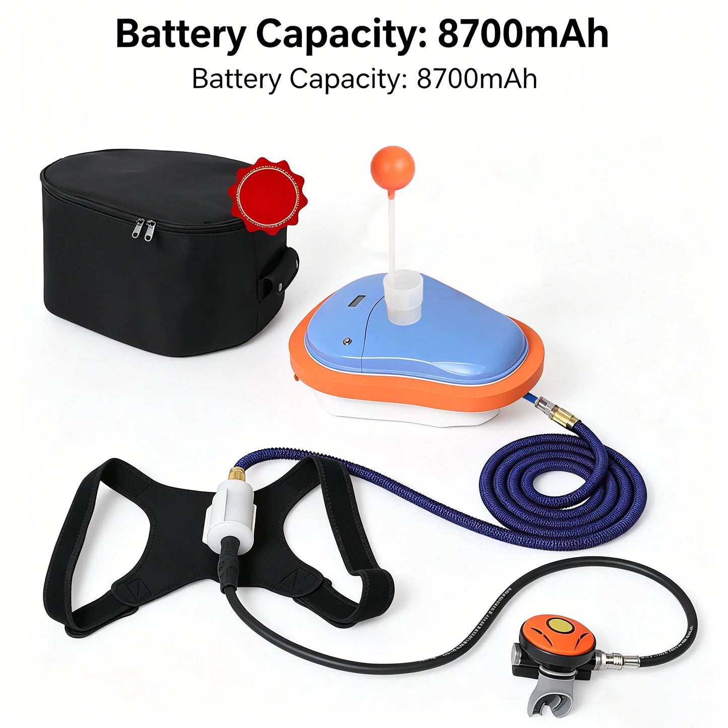 LIEYU Portable Tankless Scuba Diving Ventilator Underwater 45min Working 7m Depth Waterproof Rechargeable Snorkeling Equipment