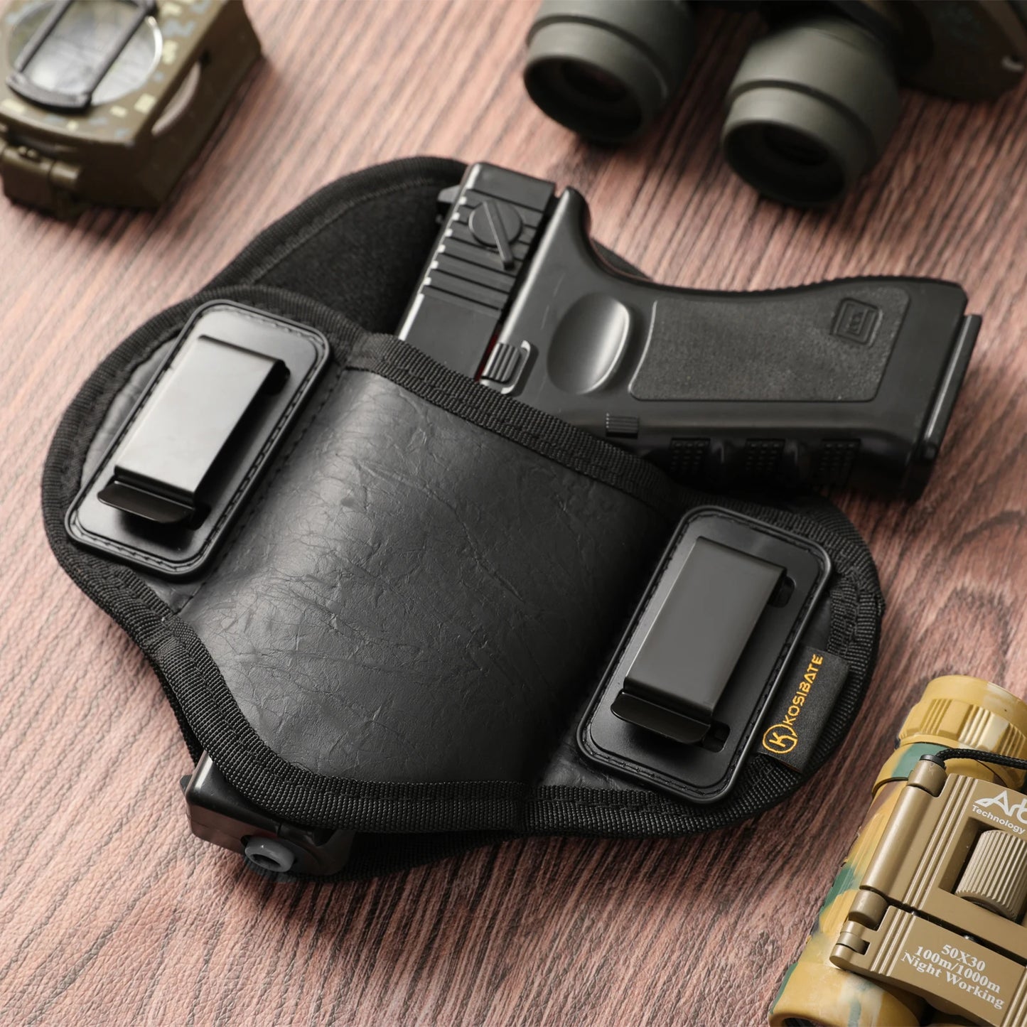 2PCS Tactical Holster Concealed Carry Belt Metal Clip IWB OWB Airsoft Gun Bag Universal Pistol Holder