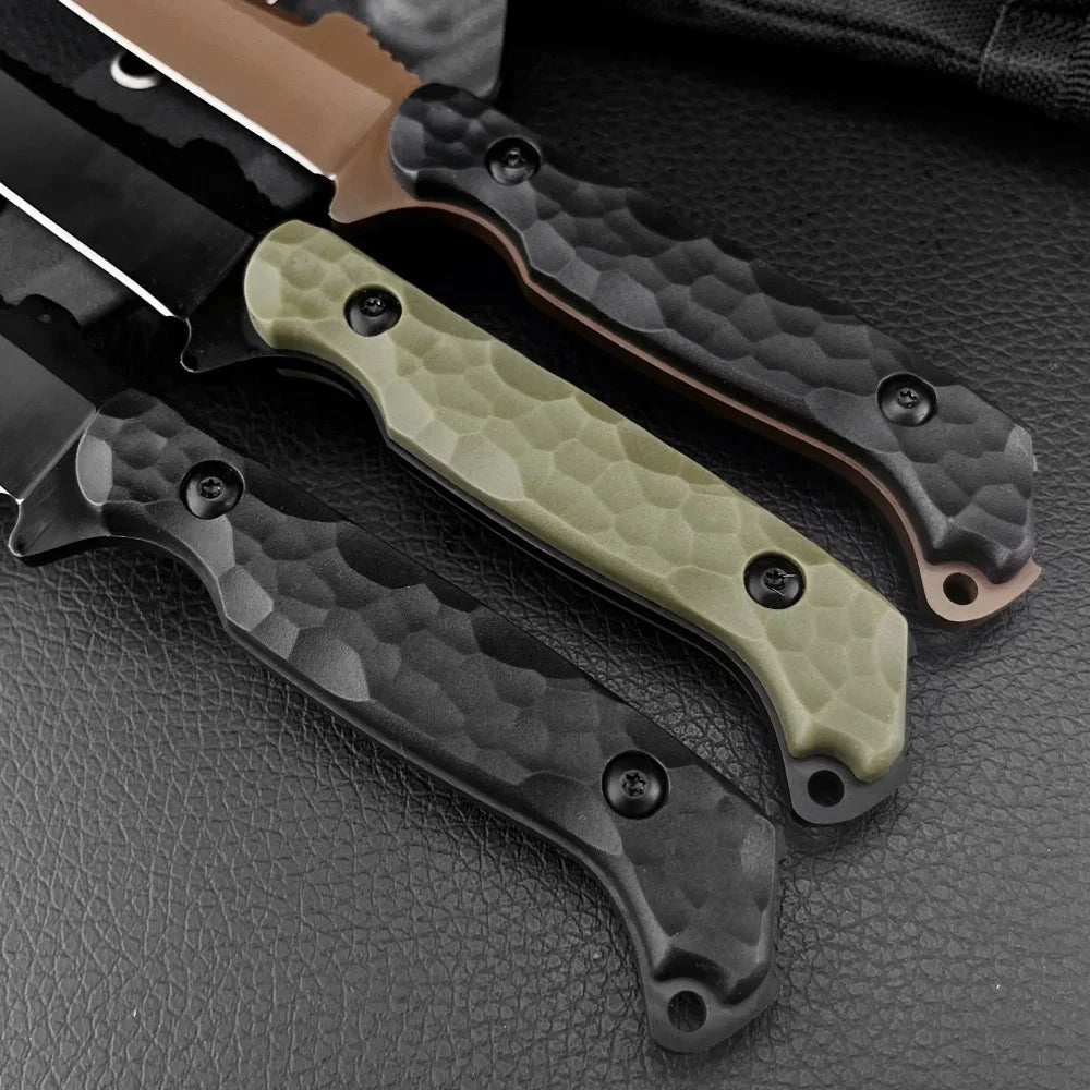 High-hardness Fixed-blade Knife with Sheath, 7Cr13Mov Blade, Nylon Fiber Handle, Survival, Camping, and Outdoor Knife, Jungle Carry, Adventure, Cutting, Rescue, Mountaineering, and Hiking Tool—perfect As A Gift