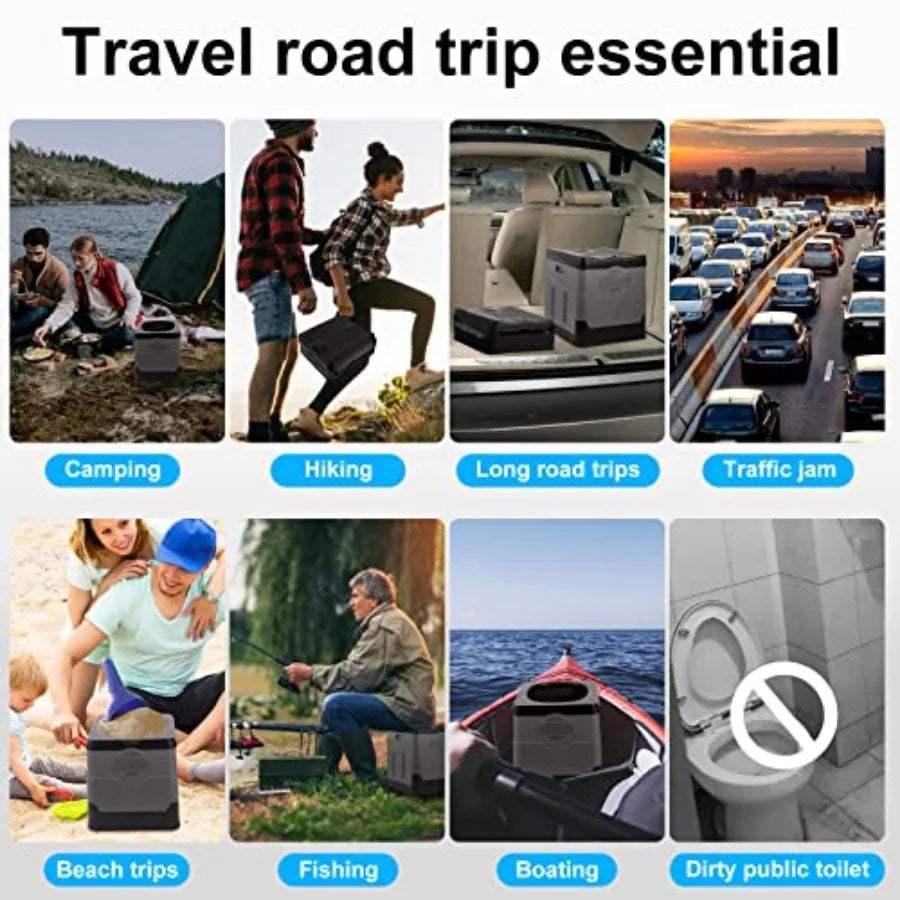Portable Toilet Camping Toilets for Car Indoor Outdoor Commode Foldable Travel Potty for Camping, Tent, Hiking, Boating, Long R