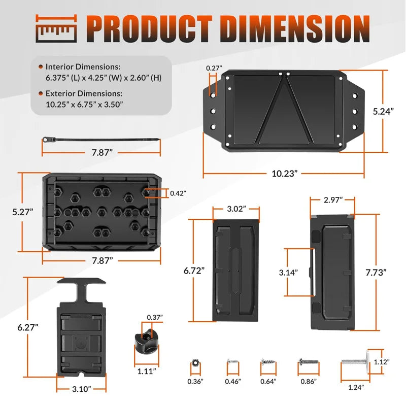 Track Mounted Battery Box for Fish Finders, Replace for YakAttack CellBlok (CLB-1002),  YakAttack Switchblade Transducer Arm