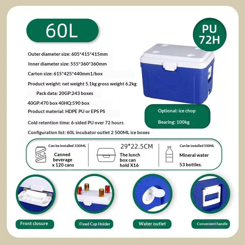 Insulated Cooler Dry Ice Huge Capacity Sea Fishing Seafood Storage Vegetable Fruit Preservation Cold Chain Cool Box Ice Box