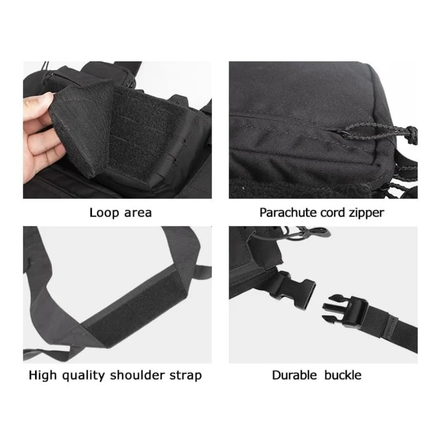 Tactical Chest Mini Rig 1000D Quick Release Multifunctional Tactical Vest Outdoor with Multi-Pockets